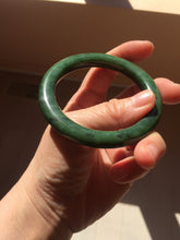 Load image into Gallery viewer, 54.8mm Certified 100% Natural Deep Pine Green/Black "Serene Ember Forest" Nephrite (red-skin nephrite 红皮碧玉) Bangle HT168-12-6184