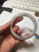 Load image into Gallery viewer, 58.7mm Certified Type A 100% Natural icy watery green/purple chubby Jadeite Jade bangle BP222-9540