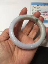 Load image into Gallery viewer, 56.5mm certified 100% natural Type A light green purple jadeite jade bangle AA32-4276