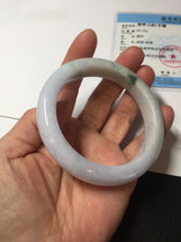 Load image into Gallery viewer, 56.5mm certified 100% natural Type A light green purple jadeite jade bangle AA32-4276