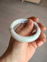 Load image into Gallery viewer, 53.5mm certified 100% natural Type A sunny green white jadeite jade bangle PA259-3846