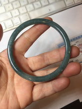 Load image into Gallery viewer, 60mm Certified Type A 100% Natural dark green blue gray black slim round cut Guatemala Jadeite bangle PJ13-4323