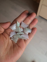 Load image into Gallery viewer, 100% Natural type A icy watery light green purple white 3D Jadeite Jade butterfly pendant BG47