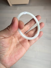 Load image into Gallery viewer, 56mm 100% natural Type A light green white slim round cut jadeite jade bangle AD107-8108