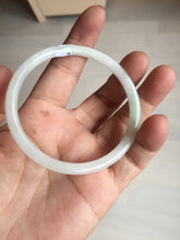 Load image into Gallery viewer, 56mm 100% natural Type A light green white slim round cut jadeite jade bangle AD107-8108