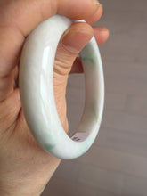 Load image into Gallery viewer, 53.5mm certified 100% natural Type A sunny green white jadeite jade bangle PA259-3846
