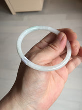 Load image into Gallery viewer, 56mm 100% natural Type A light green white slim round cut jadeite jade bangle AD107-8108