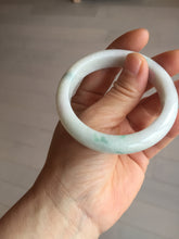 Load image into Gallery viewer, 53.5mm certified 100% natural Type A sunny green white jadeite jade bangle PA259-3846