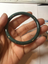 Load image into Gallery viewer, 55.4mm Certified Type A 100% Natural dark green blue gray black slim round cut Guatemala Jadeite bangle PJ14-4298