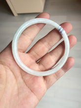Load image into Gallery viewer, 56mm 100% natural Type A light green white slim round cut jadeite jade bangle AD107-8108