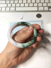 Load image into Gallery viewer, 55.5mm Certified 100% natural Type A sunny Green & Light Purple(春带彩) jadeite jade bangle PH247-0509