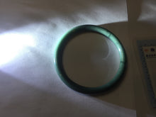 Load image into Gallery viewer, 55.4mm Certified Type A 100% Natural dark green blue gray black slim round cut Guatemala Jadeite bangle PJ14-4298