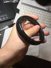 Load image into Gallery viewer, 62.3mm 100% Natural dark green/black meteorite Stellar Night sky nephrite bangle HN28-7608