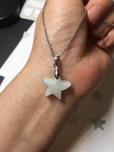 Load image into Gallery viewer, Type A 100% Natural light green/white jadeite Jade star Pendant necklace group F135 Add on item