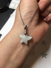 Load image into Gallery viewer, Type A 100% Natural light green/white jadeite Jade star Pendant necklace group F135 Add on item