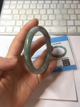 Load image into Gallery viewer, 57mm certified Type A 100% Natural dark green gray light purple round cut Jadeite Jade bangle PH214-3251
