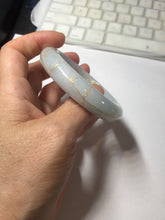 Load image into Gallery viewer, 53mm 100% natural Type A light green white carved and golden-painted jadeite jade bangle PJ61