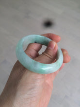 Load image into Gallery viewer, 48.5mm Certified Type A 100% Natural icy light green/white oval Jadeite Jade bangle K101-1696
