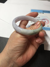 Load image into Gallery viewer, 53mm certified 100% natural Type A light green purple jadeite jade bangle AA33-4281