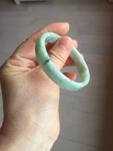 Load image into Gallery viewer, 51.7mm Certified type A 100% Natural sunny green light green with green flying flowers square Jadeite Jade bangle PA257-6942