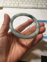 Load image into Gallery viewer, 55.8mm Certified Type A 100% Natural green/blue with green floating flowers slim round cut Jadeite bangle PB237-9550