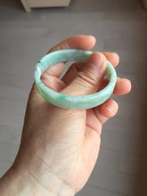 Load image into Gallery viewer, 51.7mm Certified type A 100% Natural sunny green light green with green flying flowers square Jadeite Jade bangle PA257-6942