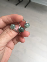 Load image into Gallery viewer, 100% natural type A icy watery green dark green four-prong jadeite jade ring group BP144