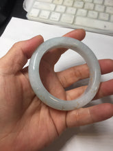 Load image into Gallery viewer, 53mm 100% natural Type A light green white carved and golden-painted jadeite jade bangle PJ61