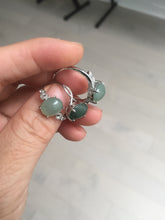 Load image into Gallery viewer, 100% natural type A icy watery green dark green four-prong jadeite jade ring group BP144