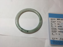 Load image into Gallery viewer, 58.3mm certified Type A 100% Natural light green flat round cut Jadeite Jade bangle PH215-3239