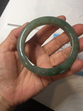 Load image into Gallery viewer, 57.2mm certified Type A 100% Natural icy watery dark green gray Jadeite Jade bangle PC15-0368
