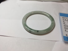 Load image into Gallery viewer, 58.3mm certified Type A 100% Natural light green flat round cut Jadeite Jade bangle PH215-3239