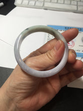 Load image into Gallery viewer, 53mm certified 100% natural Type A light green purple jadeite jade bangle AA33-4281