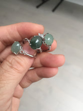 Load image into Gallery viewer, 100% natural type A icy watery green dark green four-prong jadeite jade ring group BP144
