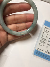 Load image into Gallery viewer, 55.8mm Certified Type A 100% Natural green/blue with green floating flowers slim round cut Jadeite bangle PB237-9550