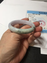 Load image into Gallery viewer, 53mm certified 100% natural Type A light green purple jadeite jade bangle AA33-4281