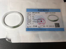 Load image into Gallery viewer, 53.5mm certified 100% natural light green white slim round cut oval jadeite jade bangle BL85-4662
