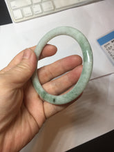 Load image into Gallery viewer, 58.3mm certified Type A 100% Natural light green flat round cut Jadeite Jade bangle PH215-3239