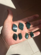 Load image into Gallery viewer, 100% natural type A Guatemala jadeite jade icy watery green black gray with flying snow Willow leaf pendant group BP64