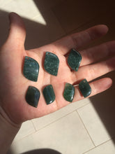 Load image into Gallery viewer, 100% natural type A Guatemala jadeite jade icy watery green black gray with flying snow Willow leaf pendant group BP64