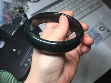 Load image into Gallery viewer, 48mm certified 100% natural type A dark green white purple Snowy Pine Forest square style jadeite bangle BH114-6910