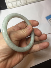 Load image into Gallery viewer, 58.3mm certified Type A 100% Natural light green flat round cut Jadeite Jade bangle PH215-3239