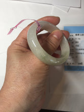 Load image into Gallery viewer, 48mm certified 100% natural Type A icy watery light green yellow white oval jadeite jade bangle PC16-6669