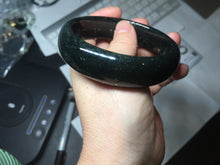 Load image into Gallery viewer, 61.9mm 100% Natural dark green/black meteorite Stellar Night sky nephrite bangle HN29-7604
