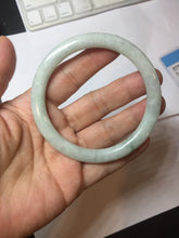 Load image into Gallery viewer, 58.3mm certified Type A 100% Natural light green flat round cut Jadeite Jade bangle PH215-3239