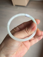 Load image into Gallery viewer, 51mm certified 100% natural type A icy watery light green/white slim oval round cut jadeite jade bangle AD105-8115