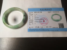 Load image into Gallery viewer, 59.5mm certified Type A 100% Natural sunny green Jadeite bangle AX76-6145
