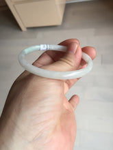 Load image into Gallery viewer, 51mm certified 100% natural type A icy watery light green/white slim oval round cut jadeite jade bangle AD105-8115