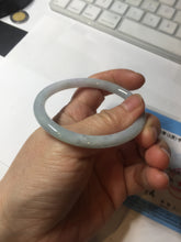 Load image into Gallery viewer, 51.5mm certified Type A 100% Natural icy watery light green purple round cut oval Jadeite Jade bangle AU27-8535