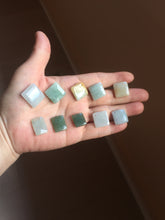 Load image into Gallery viewer, 100% Natural type A light green/yellow square or rectangle Jadeite Jade safe and sound pendant group BP62